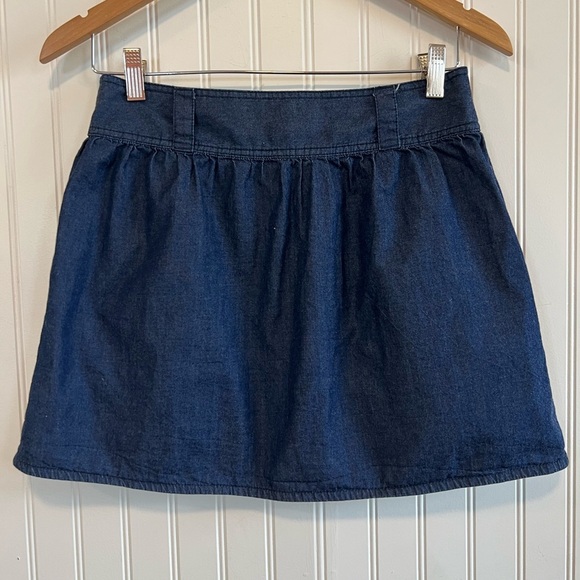 Fox Women's Blue Denim mini Skirt juniors size 5 button up front pockets - Picture 4 of 7